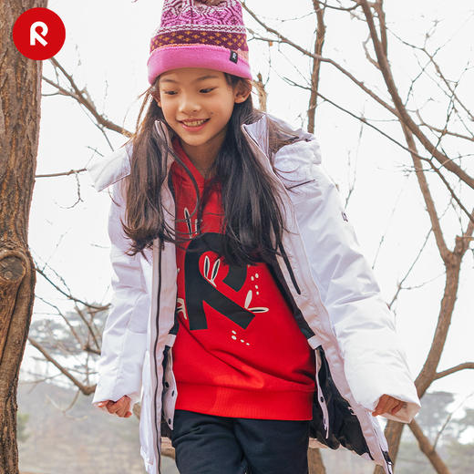 reima男女儿童大童卫衣新年款春夏兔子印花休闲运动连帽上衣 商品图1