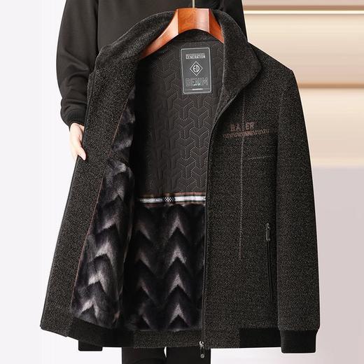 LXJ-YY9043爸爸棉衣雪尼尔中年男士棉袄服中老年人毛呢爷爷秋季冬装加厚外套 商品图4