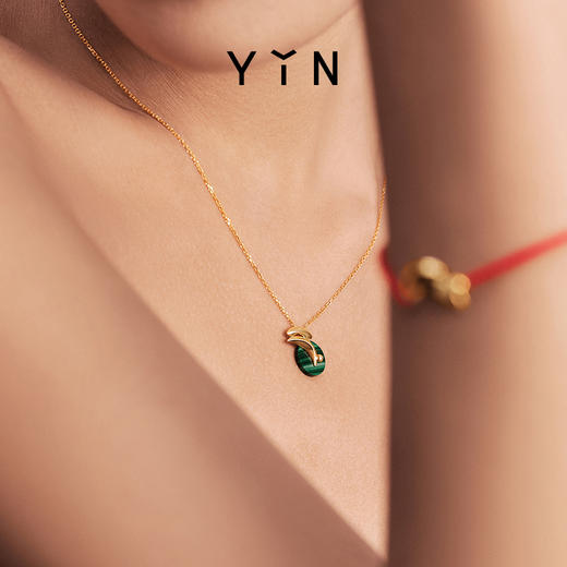 「迎」系列十二生肖-冇兔项链18k金项链孔雀石 商品图6