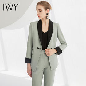 IWY/职业装绿色西装套装女高端主持人西服正装新款时尚气质女神范223212C1+223212P1