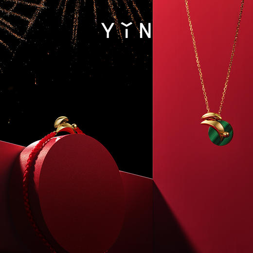 「迎」系列十二生肖-冇兔项链18k金项链孔雀石 商品图5