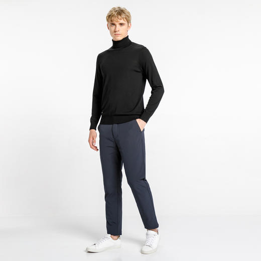 布兰施轻奢100%羊毛高领时髦百搭针织衫黑色毛衣 商品图5