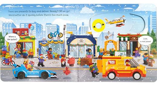 乐高圣诞节机关操作书 英文原版 LEGO (R) City. Merry Christmas : A Push  Pull and Slide Book 儿童启蒙纸板书 商品图3