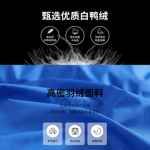 西遇立领防风羽绒服男2023年冬季新款克莱因蓝保暖面包服短款外套12222279 商品图4