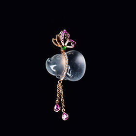 【福上添福】玻璃种白翡葫芦挂坠-GZ12203096