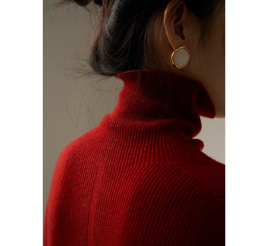 打底内搭叠穿 红色高领毛衣打底针织衫女kl18 商品图0