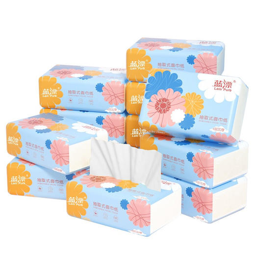 蓝漂竹浆白色50抽4层6包抽纸LP-26410 商品图2