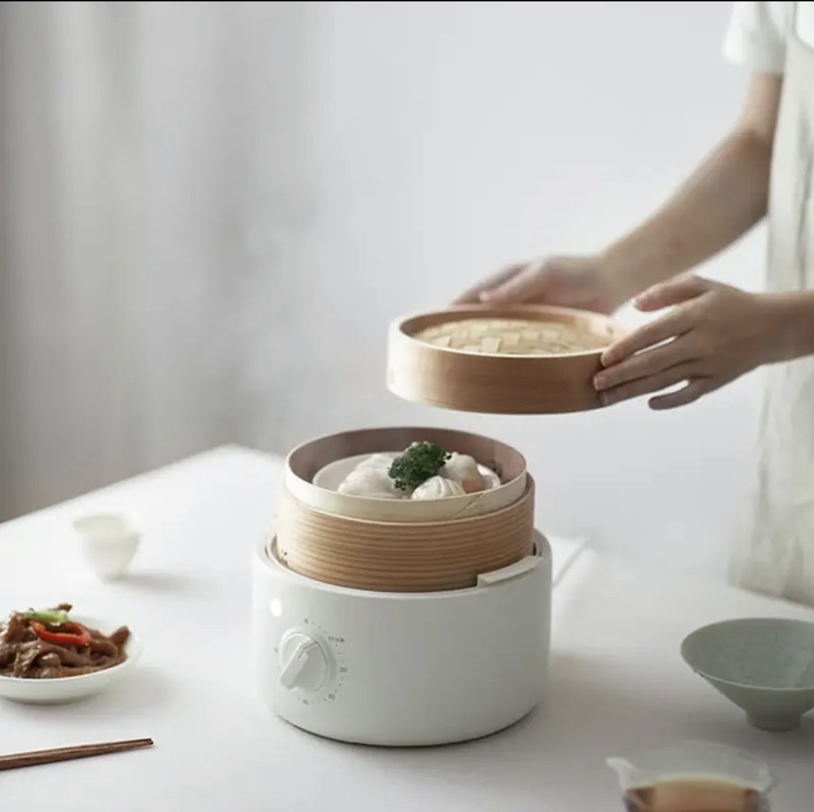 olayks欧莱克竹笼电蒸锅二层