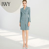 IWY/雾霾蓝连衣裙女长袖中长款裙子职业2022年秋冬简约气质宽松223215Q1 商品缩略图2