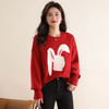 兔年本命年衣服红色毛衣，时尚女装秋冬季圆领打底衫宽松加厚内搭CC-MYC2290 商品缩略图3
