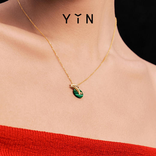 「迎」系列十二生肖-冇兔项链18k金项链孔雀石 商品图7