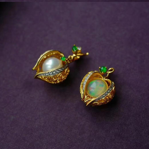 龢盒原创  18k金镶姑娘果系列吊坠 项链 商品图0