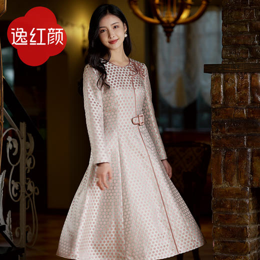 「荷珊」 中式轻礼服感连衣裙 ,提花面料,里外娇嫩 商品图2