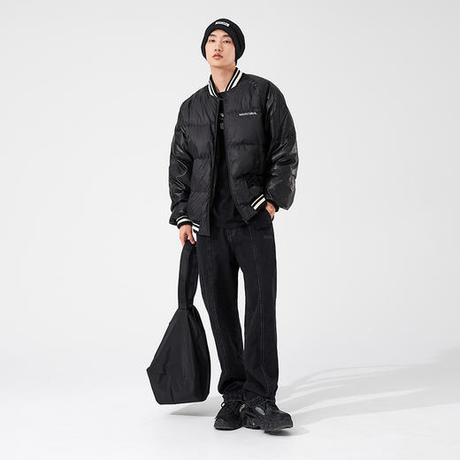 西遇羽绒服男款2023年冬季新款撞色拼接学院风棒球服V领插肩外套12122281 商品图1