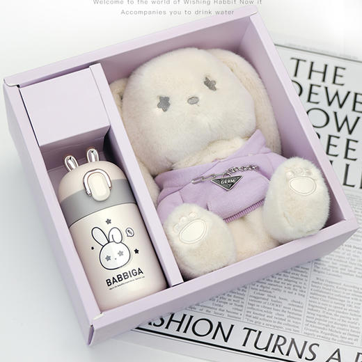 格沵GERM星愿兔保温杯女生可爱高颜值便携包包杯随行斜跨杯子 商品图4