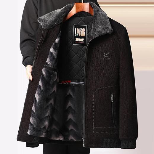 LXJ-YY9043爸爸棉衣雪尼尔中年男士棉袄服中老年人毛呢爷爷秋季冬装加厚外套 商品图7
