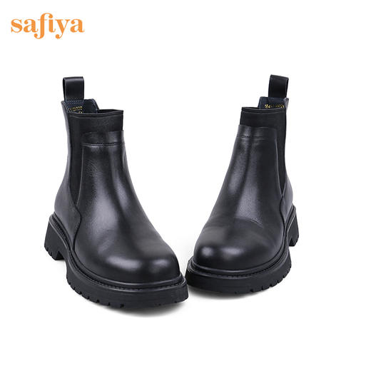 【春节不打烊】Safiya/索菲娅 复古英伦风短靴（有加绒款）秋冬百搭切尔西粗跟厚底网红瘦瘦靴 SF24116029 商品图7