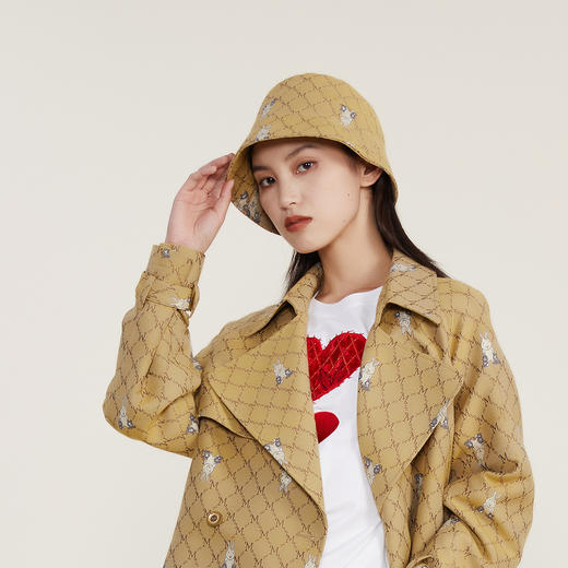 谜底2022冬新款时尚渔夫帽格纹复古简洁易搭配帽子女士224MQ2012 商品图1