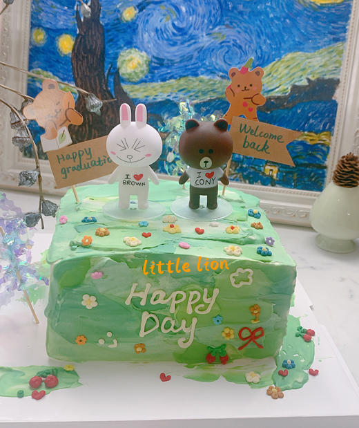 狮子家-米菲公仔方形生日蛋糕 纪念日蛋糕 聚会 仪式感必备 健康甜品 商品图0