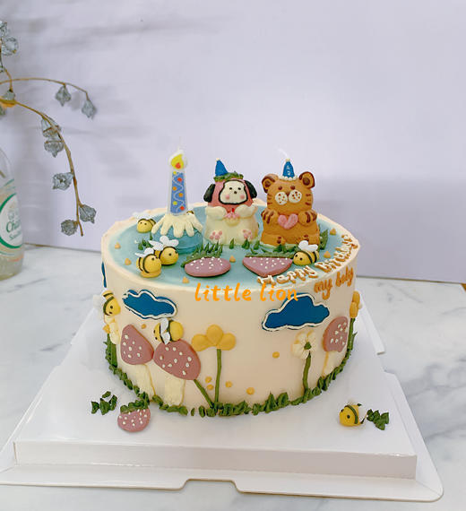 狮子家-定制手绘老虎 生日蛋糕 商品图0
