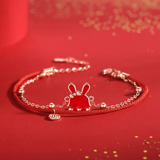 【授权商品】BOMURNNY/宝慕尼S925纯银感温变色福兔兔年限定项链手链耳钉套装 商品图2