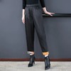 棉裤冬季妈妈气质显瘦松紧腰休闲裤撞色翻边设计时髦复古女 AHM1798 商品缩略图2