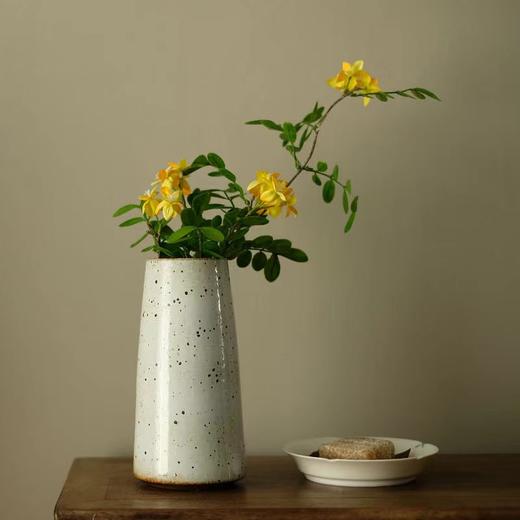 「景德镇手拉坯粗陶锥形花瓶」复古陶艺花器 中式禅意陶罐 商品图0