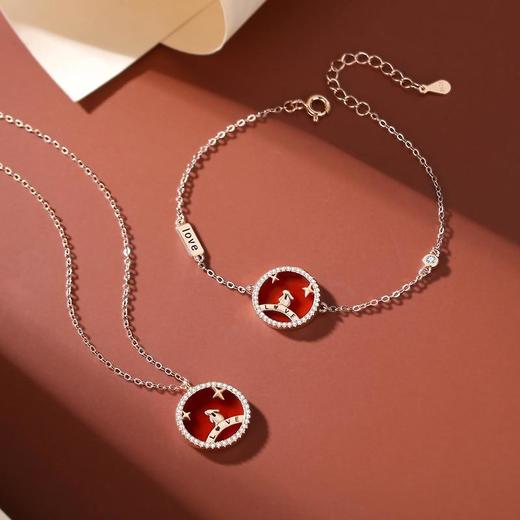 【授权商品】BOMURNNY/宝慕尼 S925纯银萌趣星兔兔子兔年限定项链手链两件套 商品图0