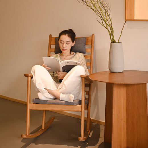 祥福 托斯卡纳摇椅家用大人躺椅阳台休闲椅午睡椅老人实木摇摇椅 商品图1