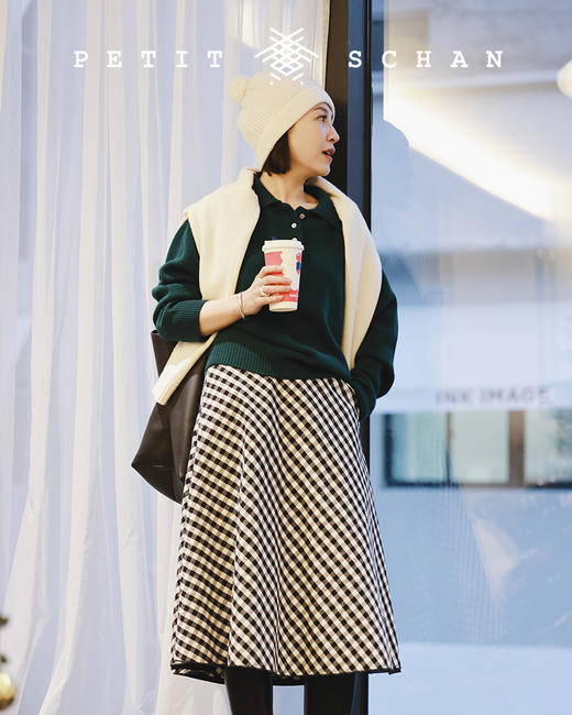 PETIT SCHAN小闪 CLO#160 waltz 圆舞曲 日本进口双面磨毛棉麻半身裙极简主义法式伞裙 商品图7