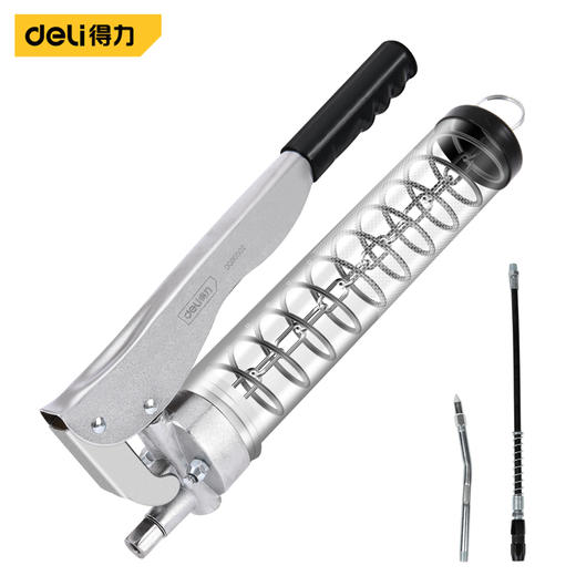 得力拉链式透明管黄油枪(双杠)600CC（DQ80502） 商品图0