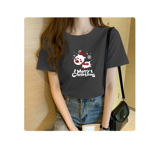 节日圣诞节麋鹿卫衣烫画贴DIY辅料转印衣服定做烫图白墨2022新款 商品图10