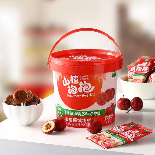 金晔山楂抱抱山楂棒棒糖缤纷桶无添加剂鲜果年货新品288g/桶 商品图0