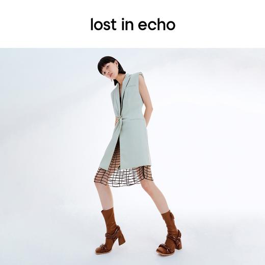 【下架】lost in echo 设计师女鞋填充结方头粗跟弹力靴时装靴 商品图2
