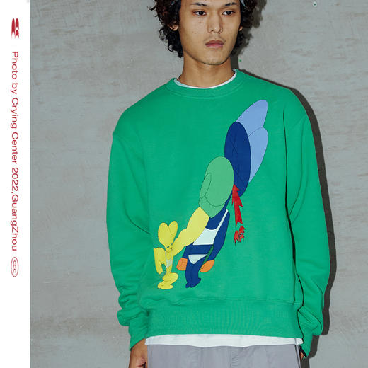 CryingCenter とと拳击 运动卫衣宽松圆领套头加绒保暖 哭喊中心 商品图1