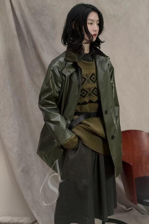 MHL  褶黄色/军绿色灯芯绒领防水mac外套 商品图9