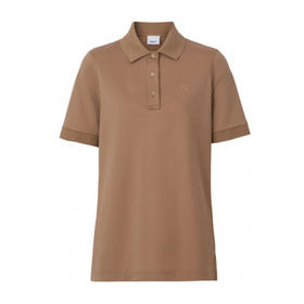 BURBERRY 巴宝莉 女士棉质TB专属标识刺绣短袖POLO衫 卡其色 8064887 A1420