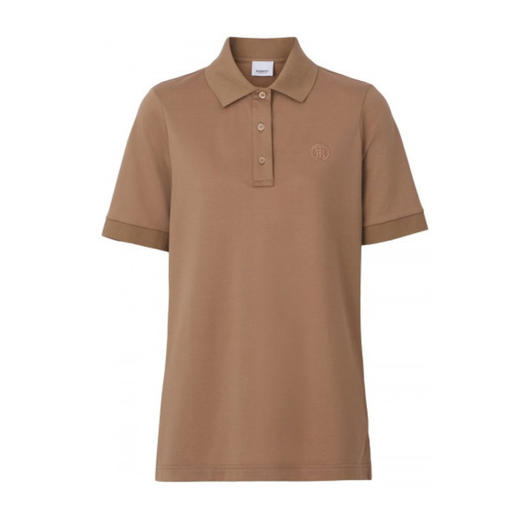 BURBERRY 巴宝莉 女士棉质TB专属标识刺绣短袖POLO衫 卡其色 8064887 A1420 商品图0