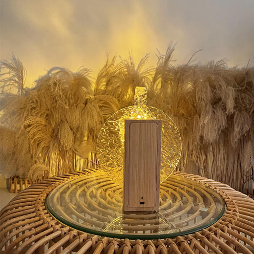 ins浪漫落日灯 旋转水纹波纹光影氛围灯 木质台灯投影灯 商品图2