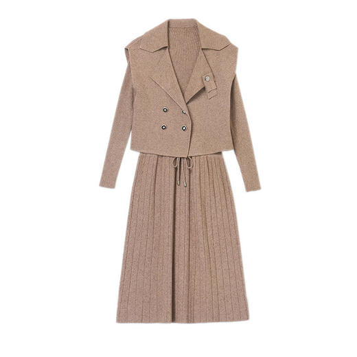 2022秋季新款时尚气质修身显瘦百搭套装两件套毛衫连衣裙 HR22079 商品图4