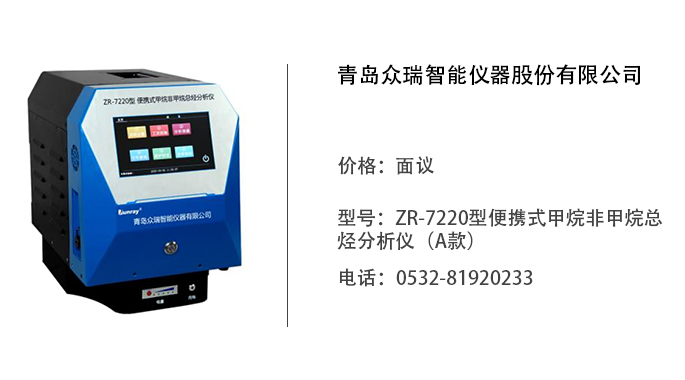 青岛众瑞  ZR-7220型便携式甲烷非甲烷总烃分析仪（A款）