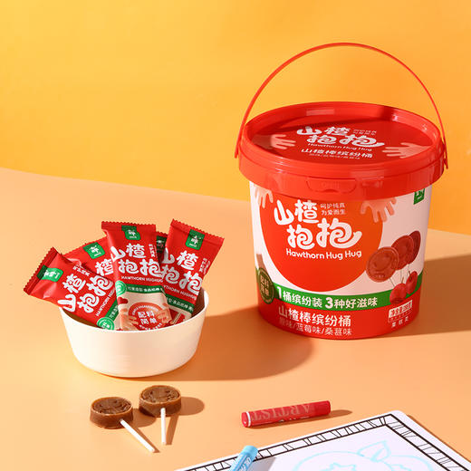 金晔山楂抱抱山楂棒棒糖缤纷桶无添加剂鲜果年货新品288g/桶 商品图2