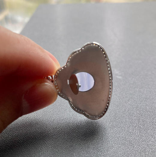 冰种紫罗兰翡翠弥勒佛18k白金钻石镶嵌 商品图9