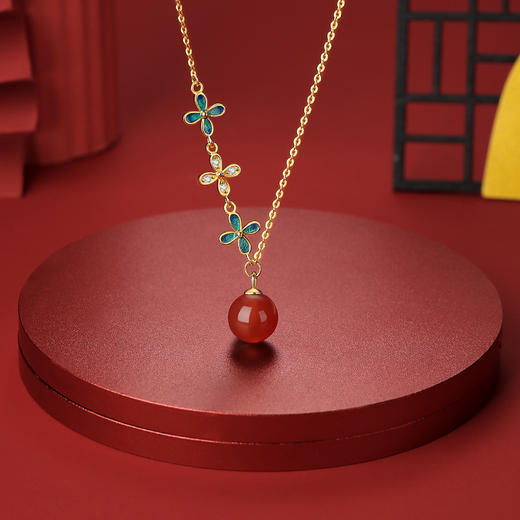 【授权商品】BOMURNNY/宝慕尼复古南红繁华似锦项链 商品图3