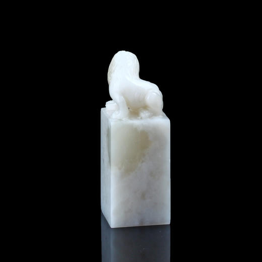 孤品013531:老挝石羊脂白狮钮方章-3.4*3.4*9.7cm 商品图2