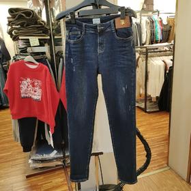 女加绒牛仔裤7136