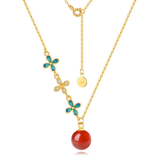 【授权商品】BOMURNNY/宝慕尼复古南红繁华似锦项链 商品图0