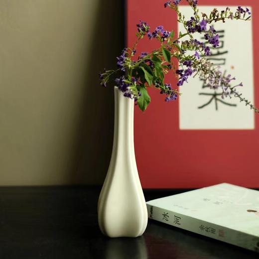 「景德镇草木灰釉水仙造型花瓶」台面中式小摆件 纯色花器 商品图1