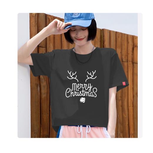 节日圣诞节麋鹿卫衣烫画贴DIY辅料转印衣服定做烫图白墨2022新款 商品图11