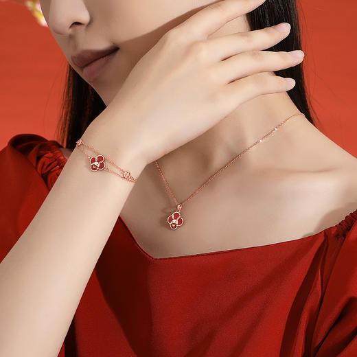 【授权商品】BOMURNNY/宝慕尼 S925纯银四叶草萌兔兔子兔年限定项链 商品图1